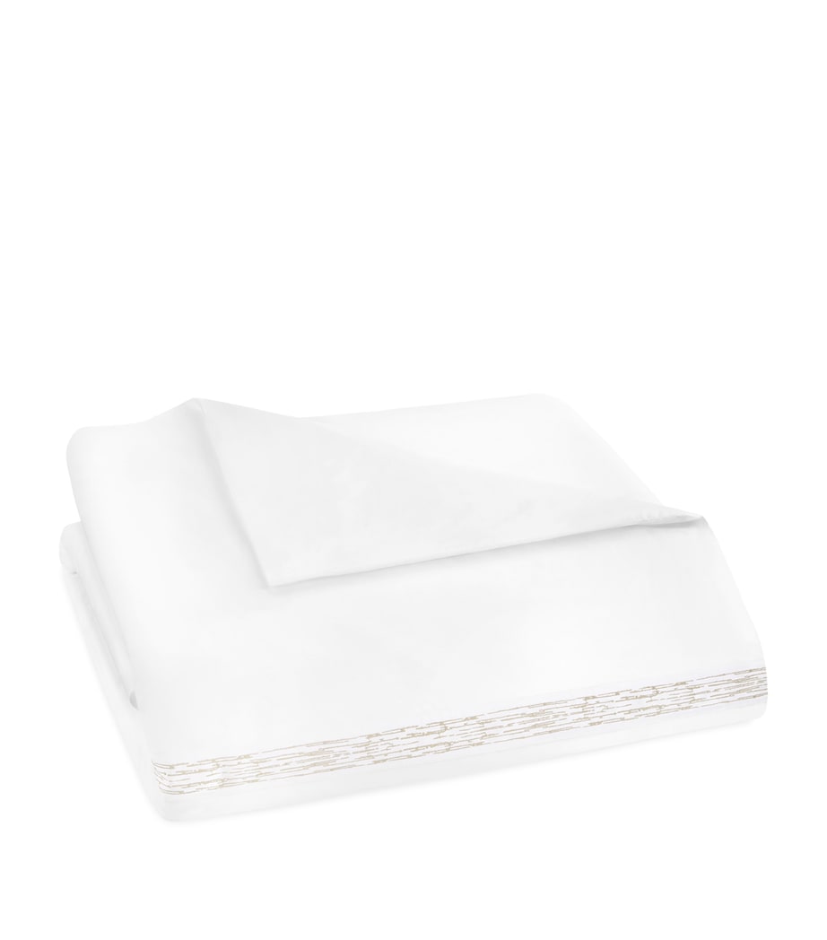 Egyptian Cotton Alentejo Super King Duvet Cover Set (260cm x 220cm) WHITE/PEARL Image 2