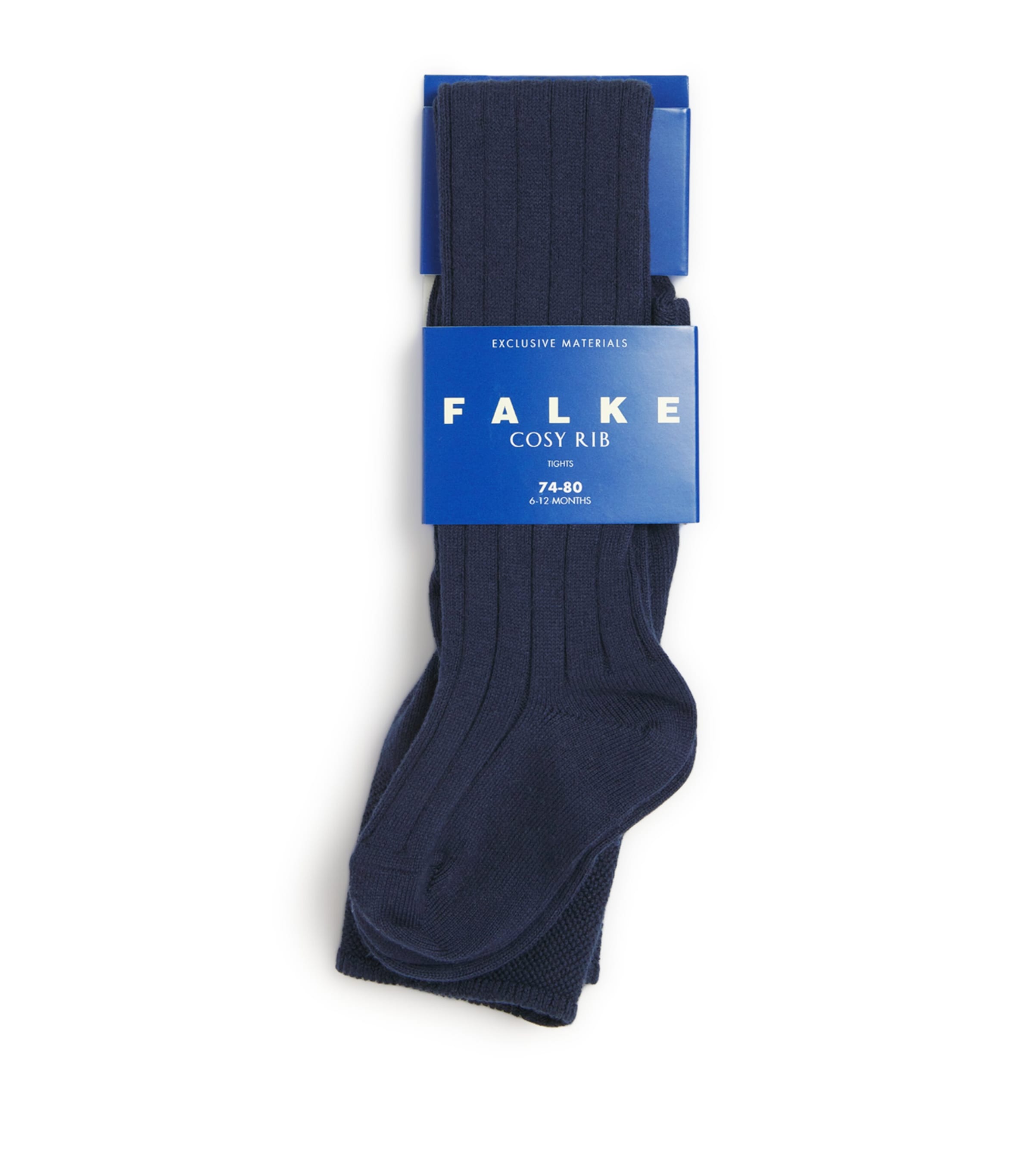 Shop Falke Cotton-cashmere Cosy Rib Tights In Blue