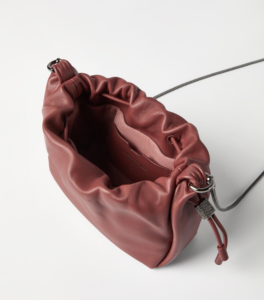 Brunello Cucinelli Mini Leather Mellow Bucket Bag Image 5