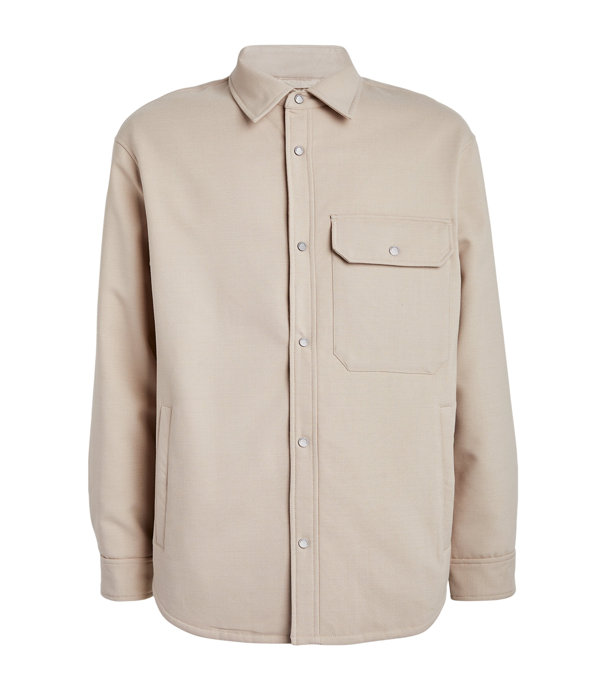 Emporio Armani Press-stud Overshirt In Beige