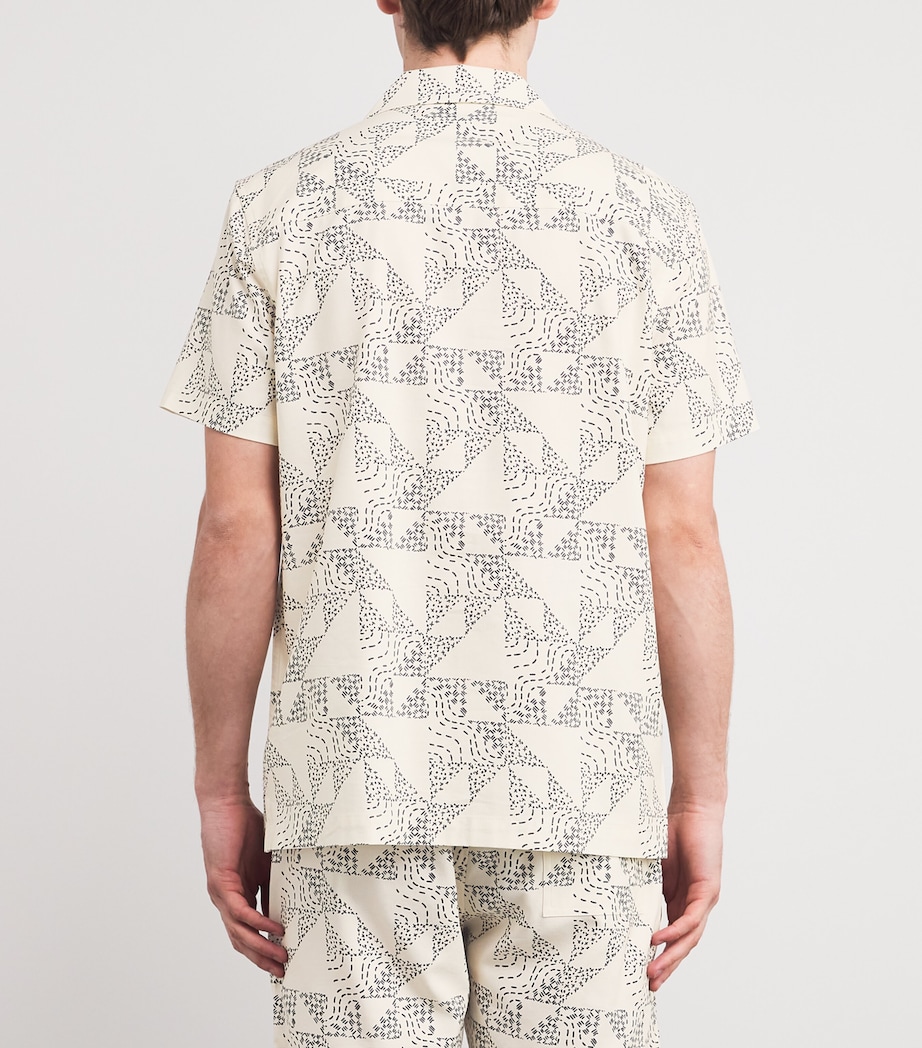 PAIGE Mens Printed Medina Shirt Alabaster/ocean Fl Image 4