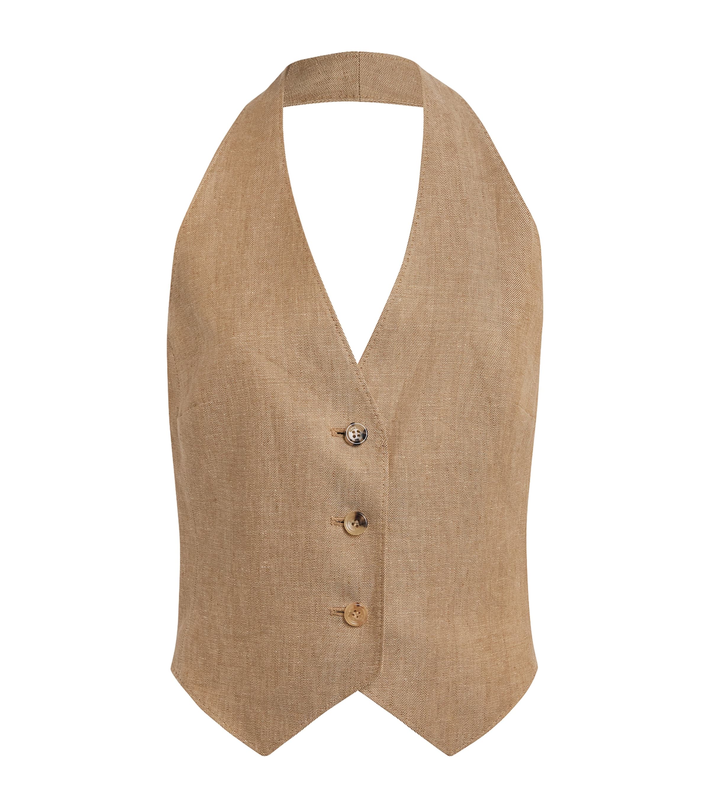 Max Mara Women Sauro Halterneck Waistcoat In Brown