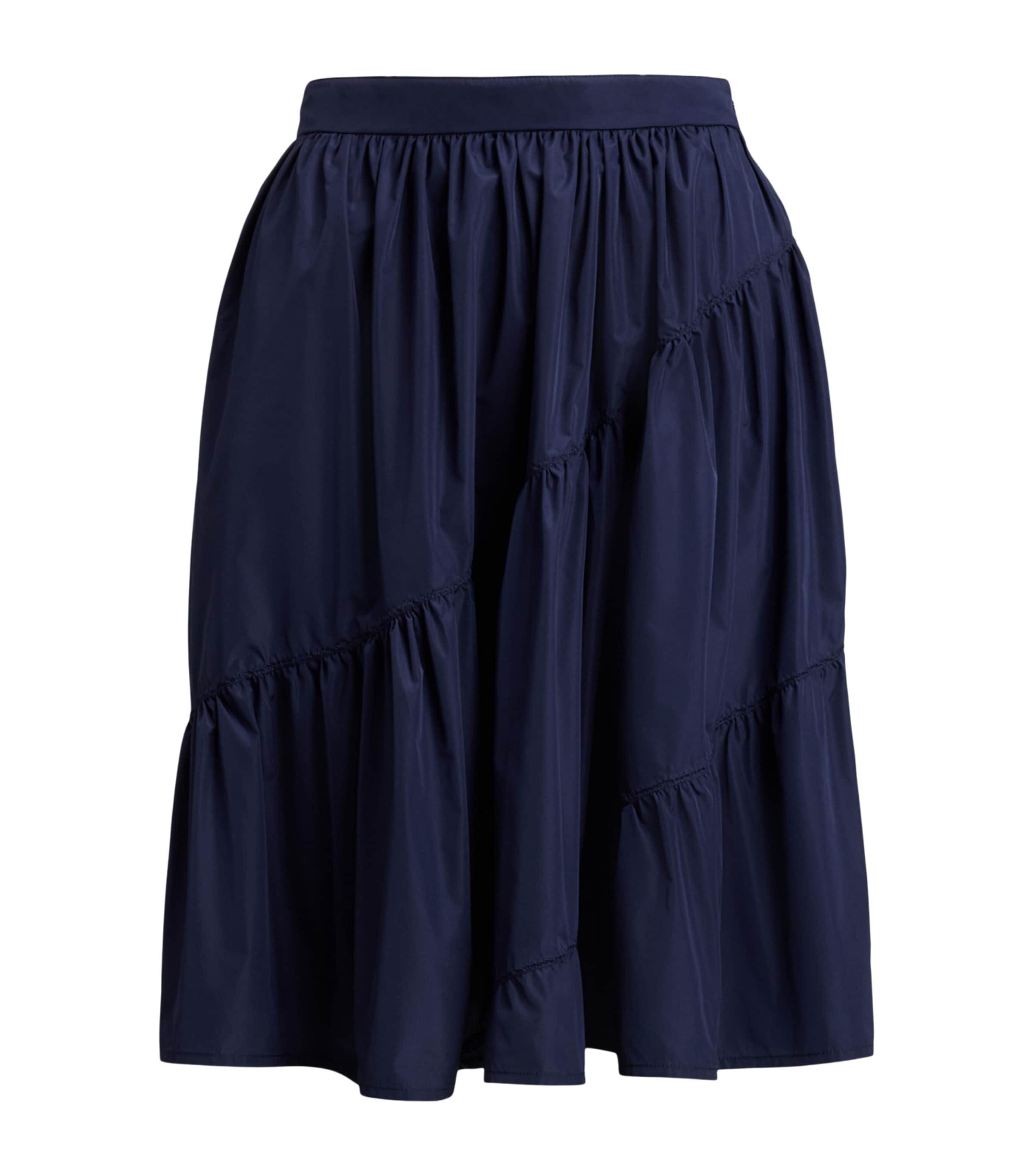 Ralph Lauren Taffeta Kyle Midi Skirt In Blue