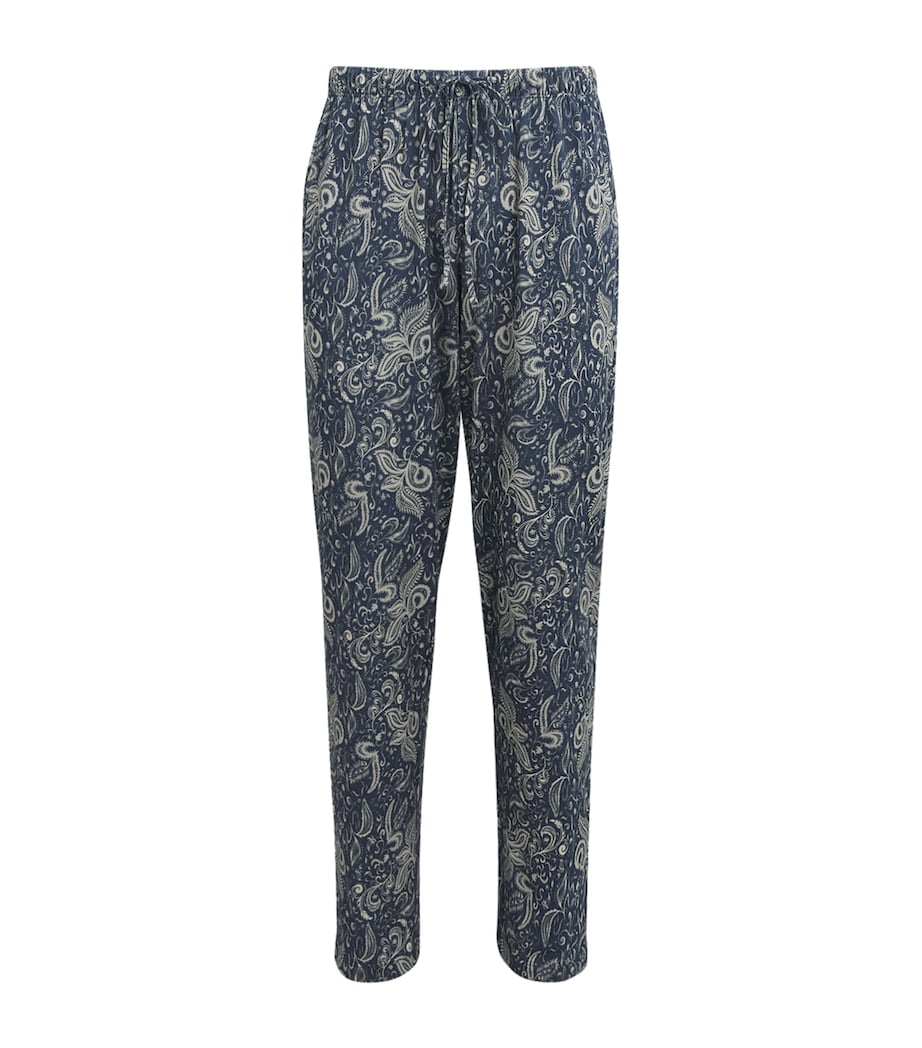 Hanro Mens Cotton Night & Day Lounge Trousers Midnight D Image 1