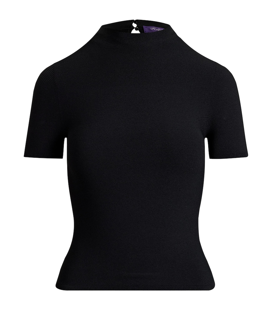 Ralph Lauren Collection Womens Mock-Neck Top Black Image 1