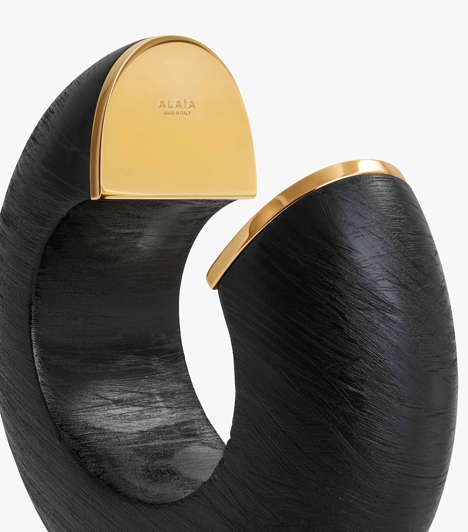 Wood and Brass Bumper Cuff MARRON Image 3