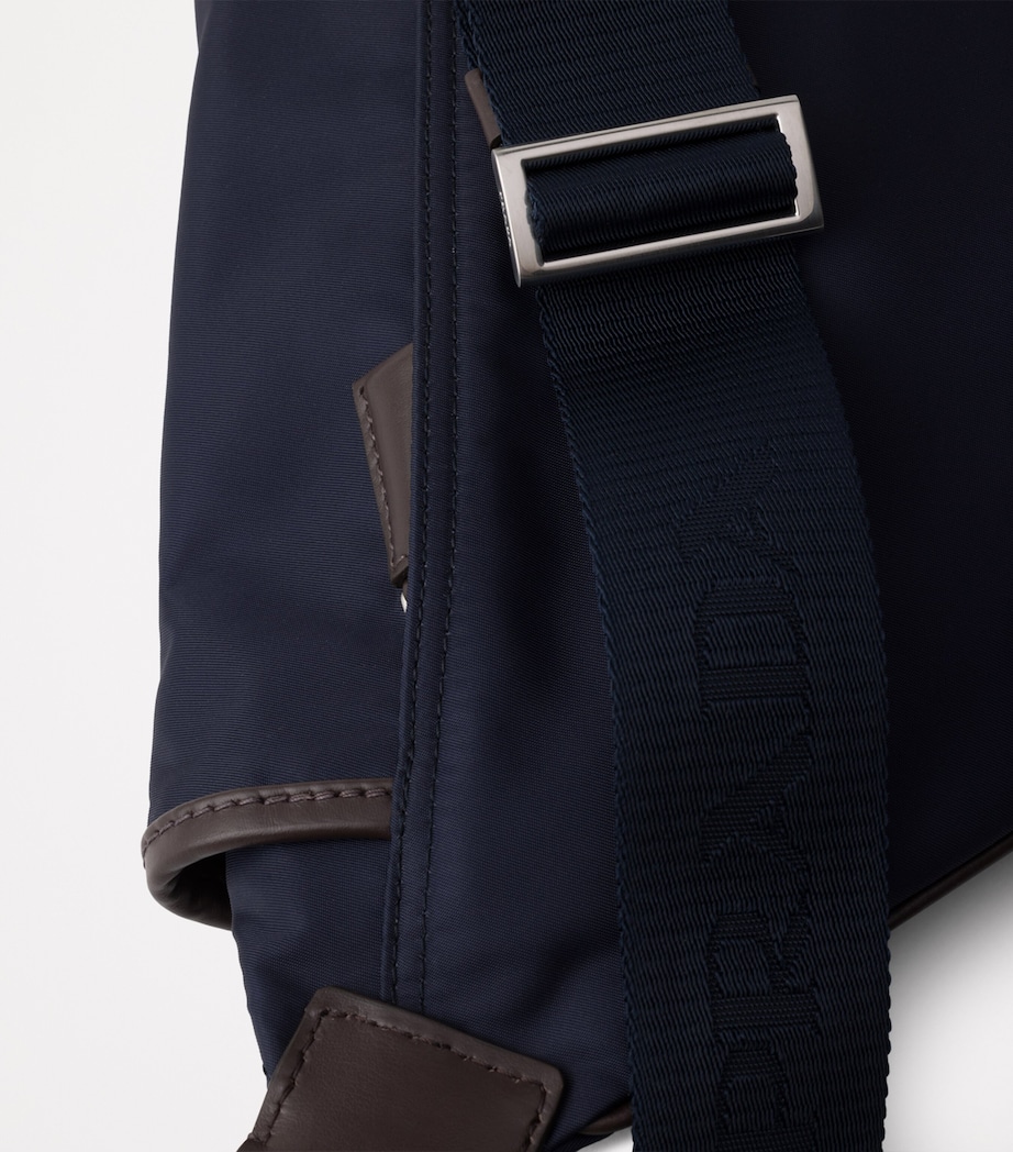 Small Re-Nylon and Leather Cross-Body Bag F0C1B Image 4