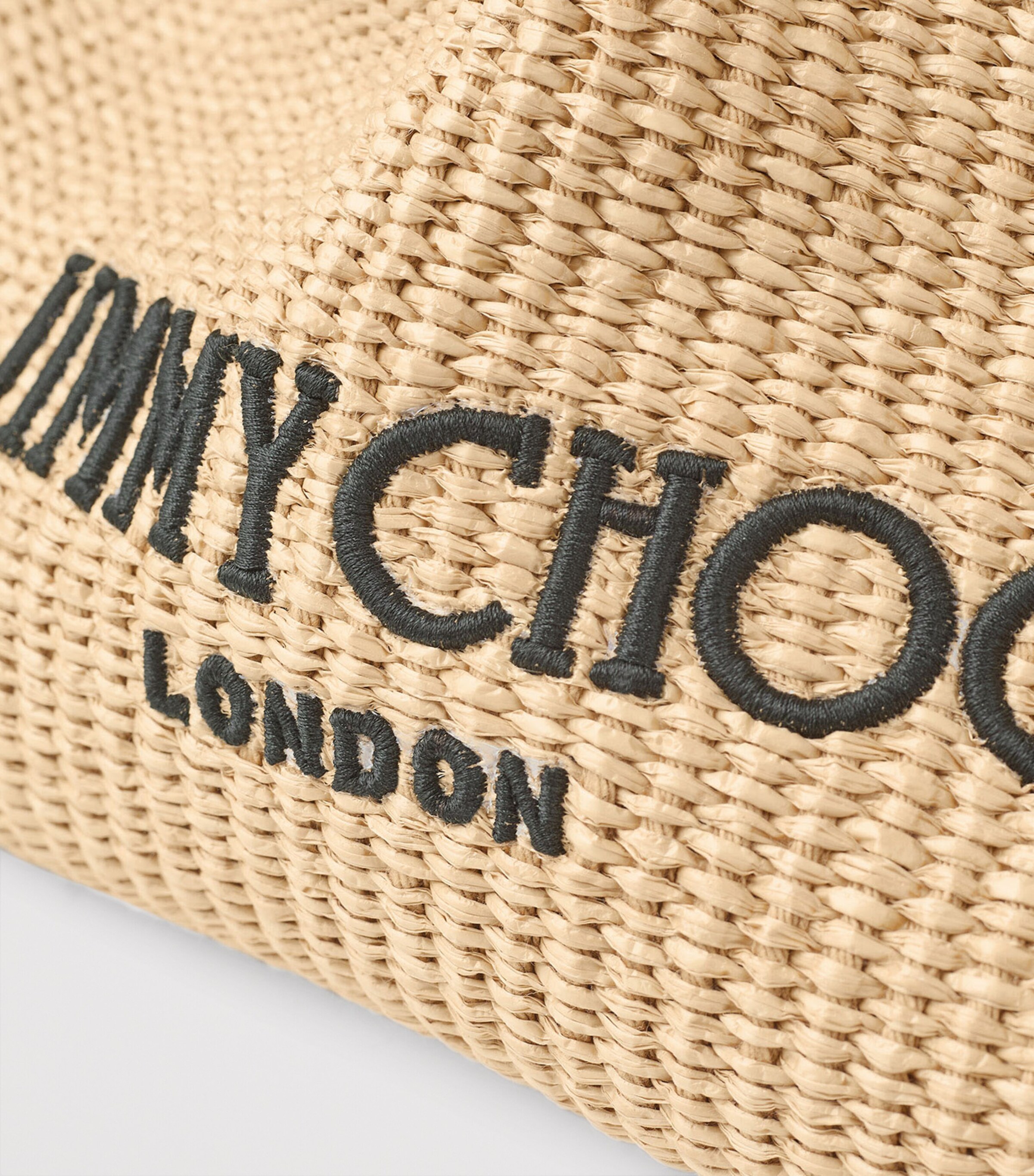 Large Raffia Drawstring Tote Bag NATURAL/BLACK/LIGHT Image 4