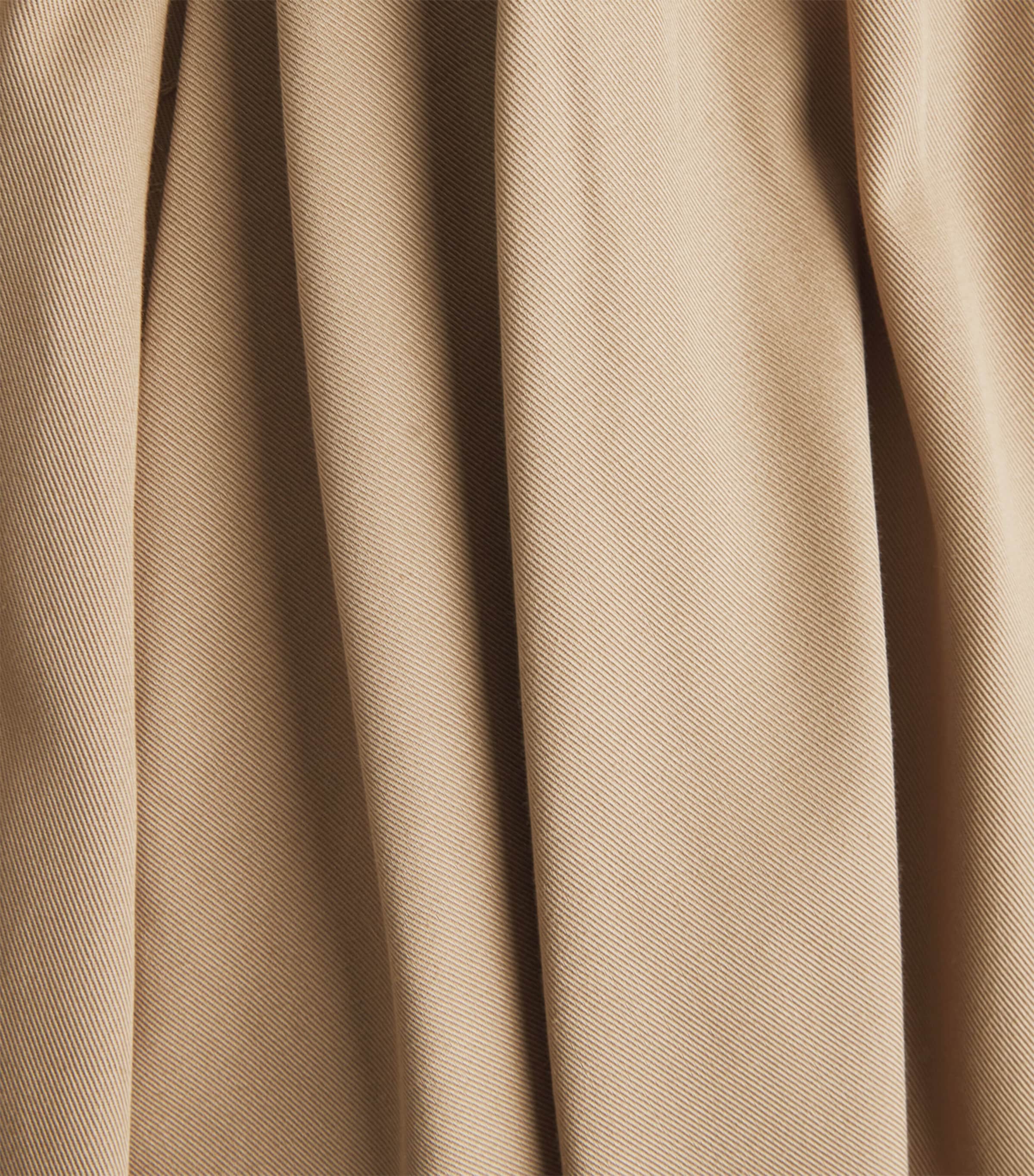 Maje Womens Cotton Pleated Midi Skirt Mastic Beige Image 6