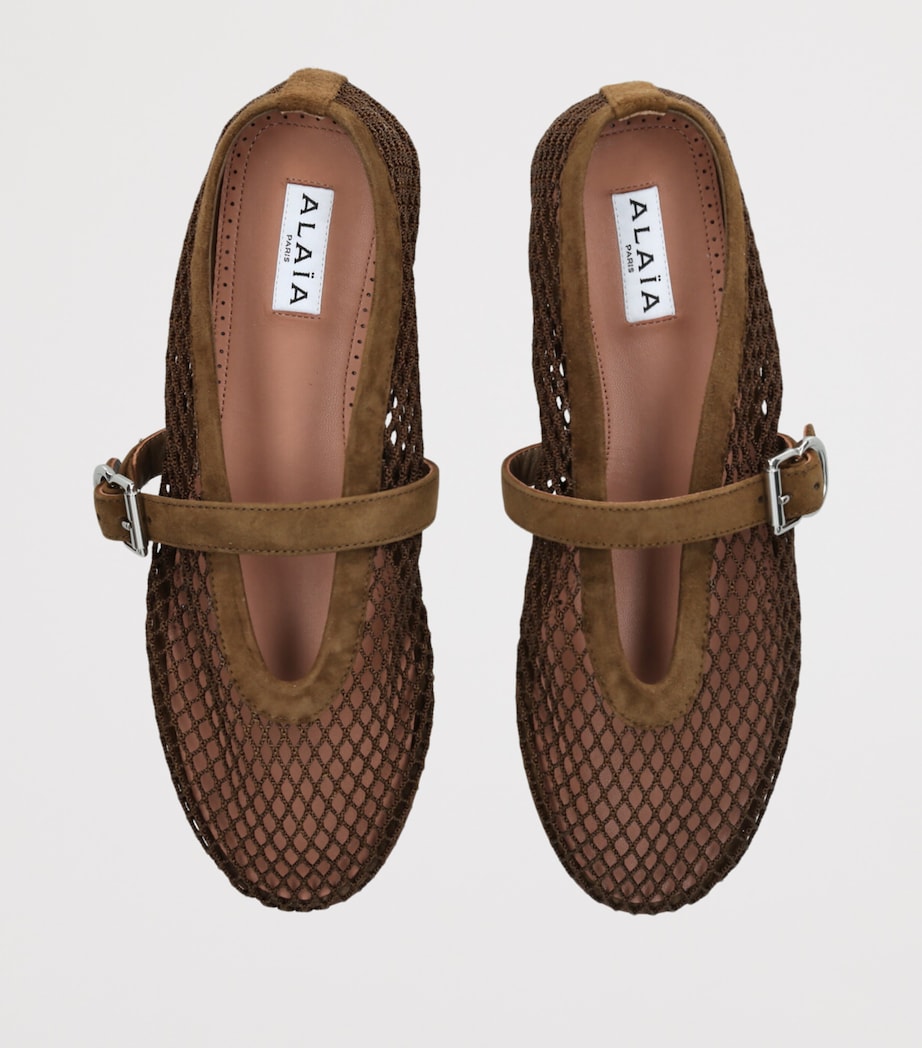 Alaïa Mesh Ballet Flats Khaki Image 4
