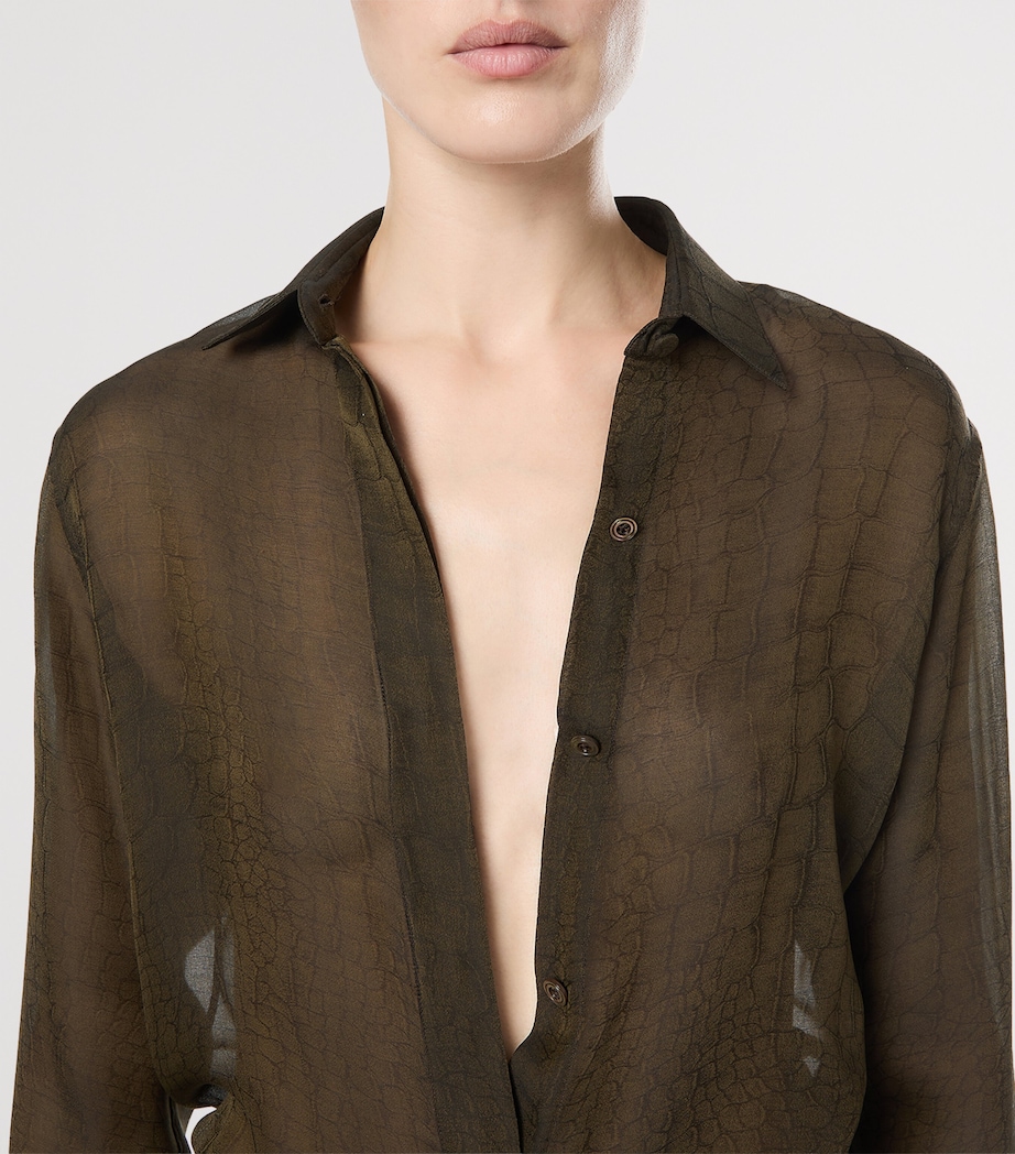 TOM FORD Womens Silk Chiffon Shirt Ecg Image 5