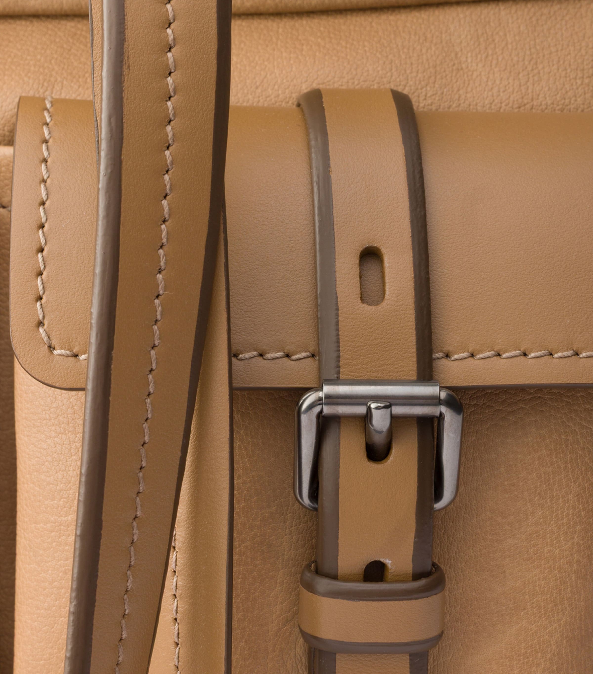 Prada Womens Large Leather Route Tote Bag Neutral Image 6