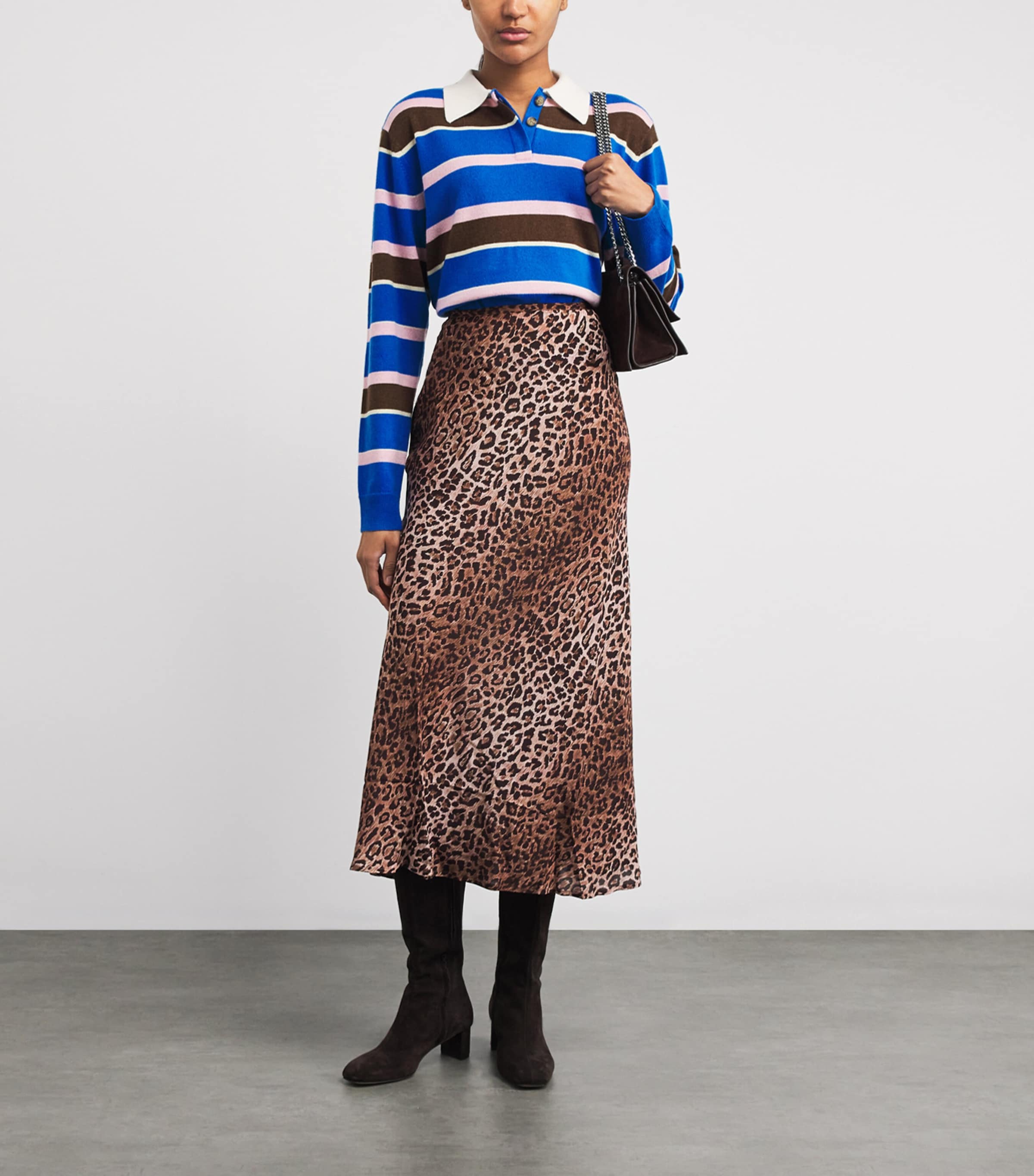 Silk Leopard Kelly Midi Skirt LEOPARD BROWN Image 2