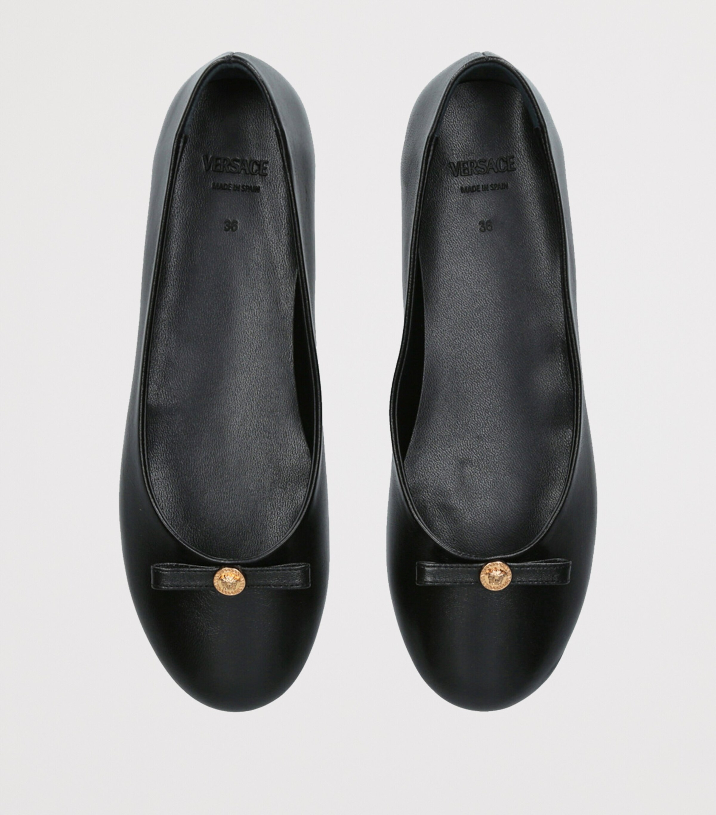 Versace Kids Leather Ballet Flats Black Image 4