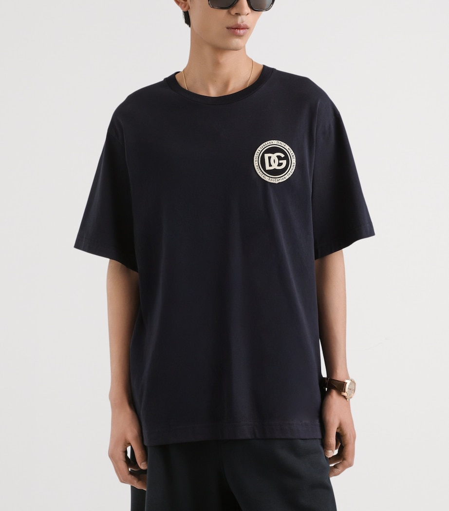 Cotton Logo Patch T-Shirt B0665-VERY DARK Image 4