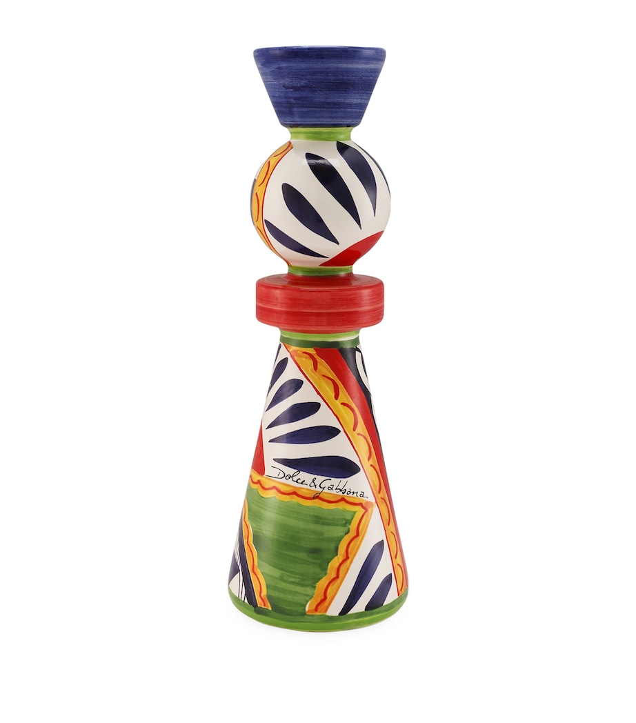 Dolce&Gabbana Casa Large Ceramic Candle Holder Carretto Image 1