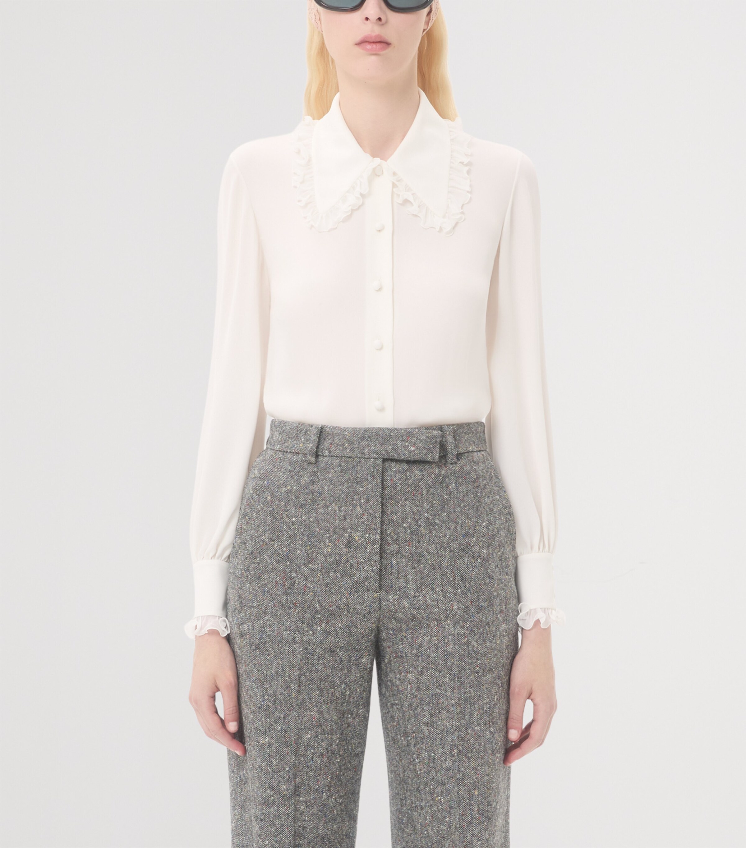 Silk Frilled Shirt A03 Image 2