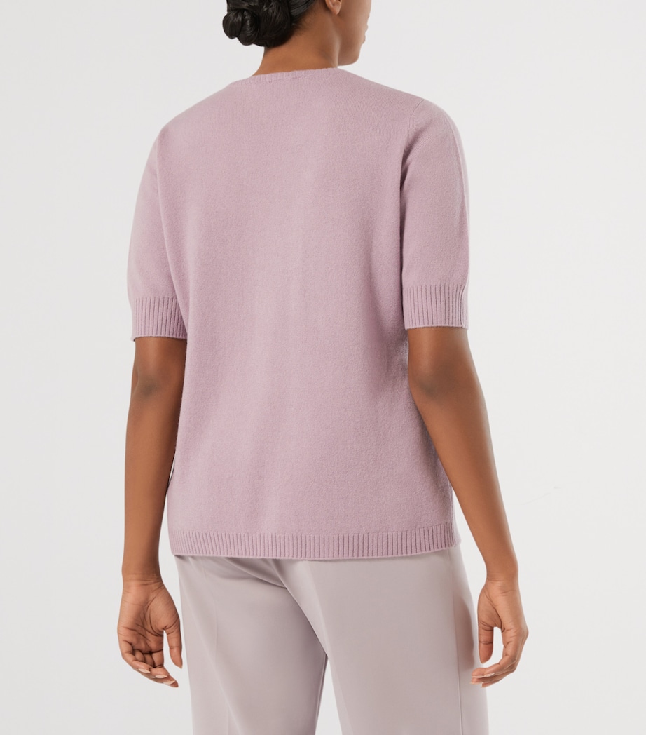 Marina Rinaldi Womens Cashmere Short-Sleeve Sweater Lilac Image 3