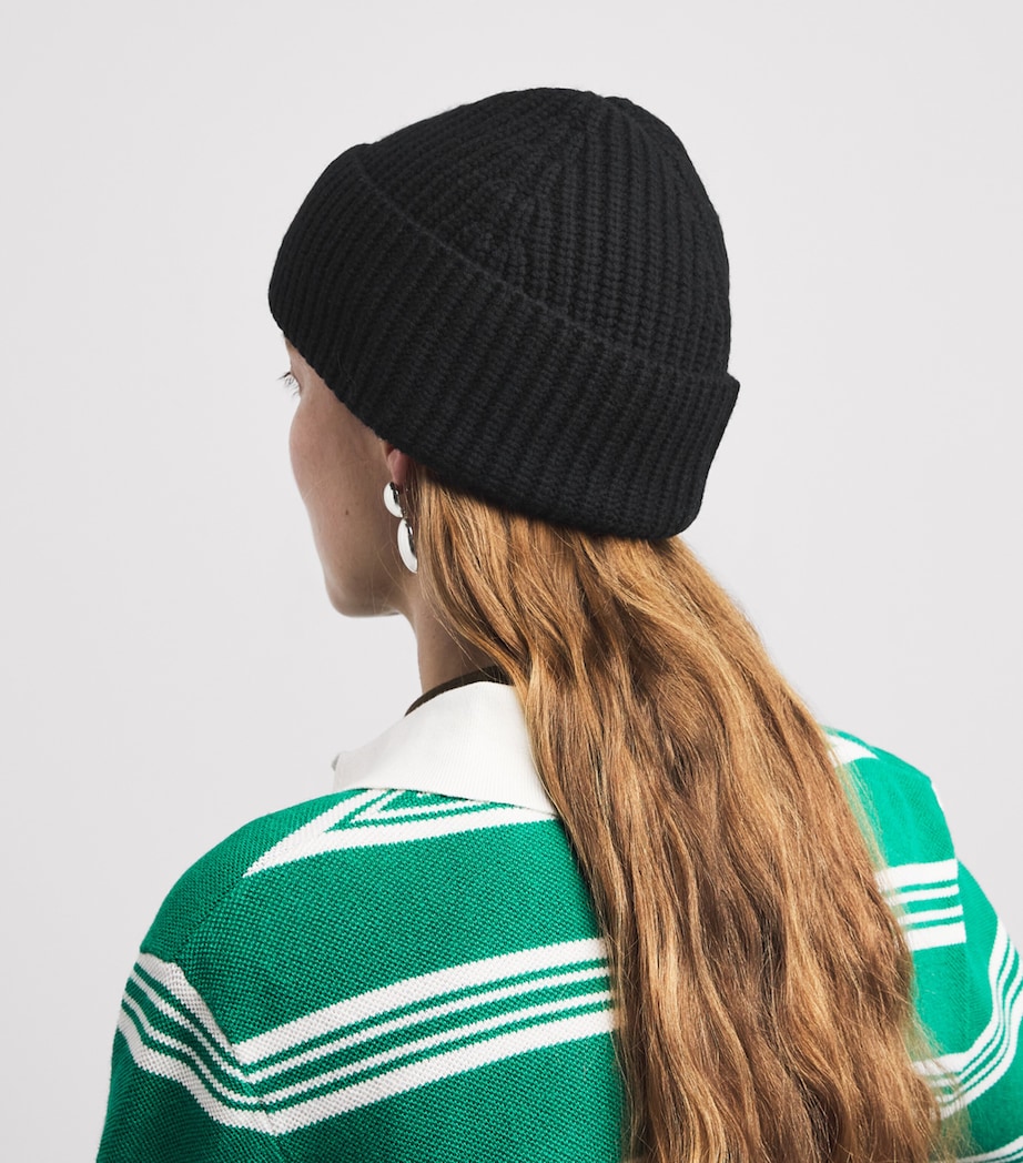 Maje Wool-Cashmere Clover Beanie Black Image 2
