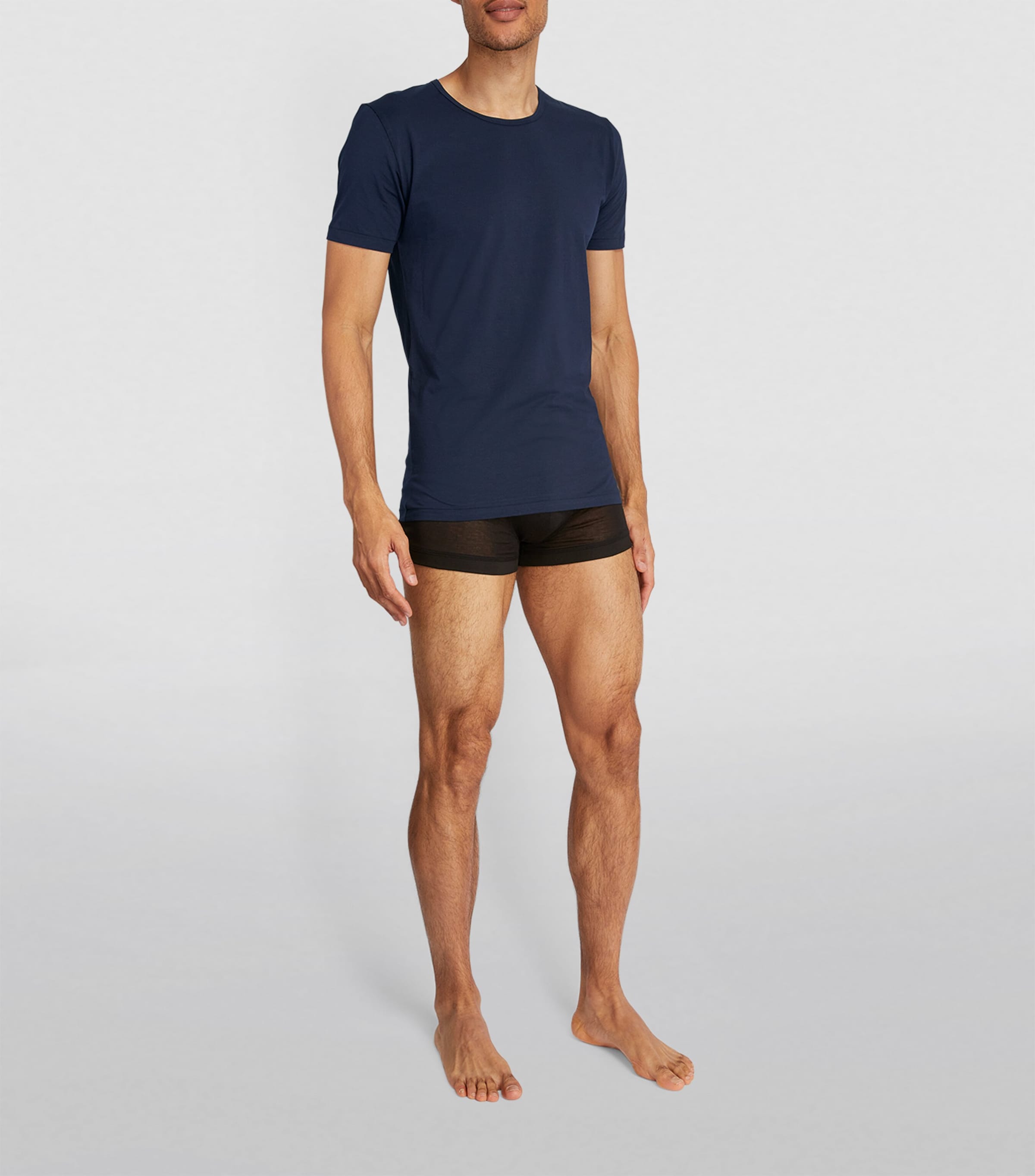 Zimmerli Mens Stretch-Modal Pureness T-Shirt Navy Image 2