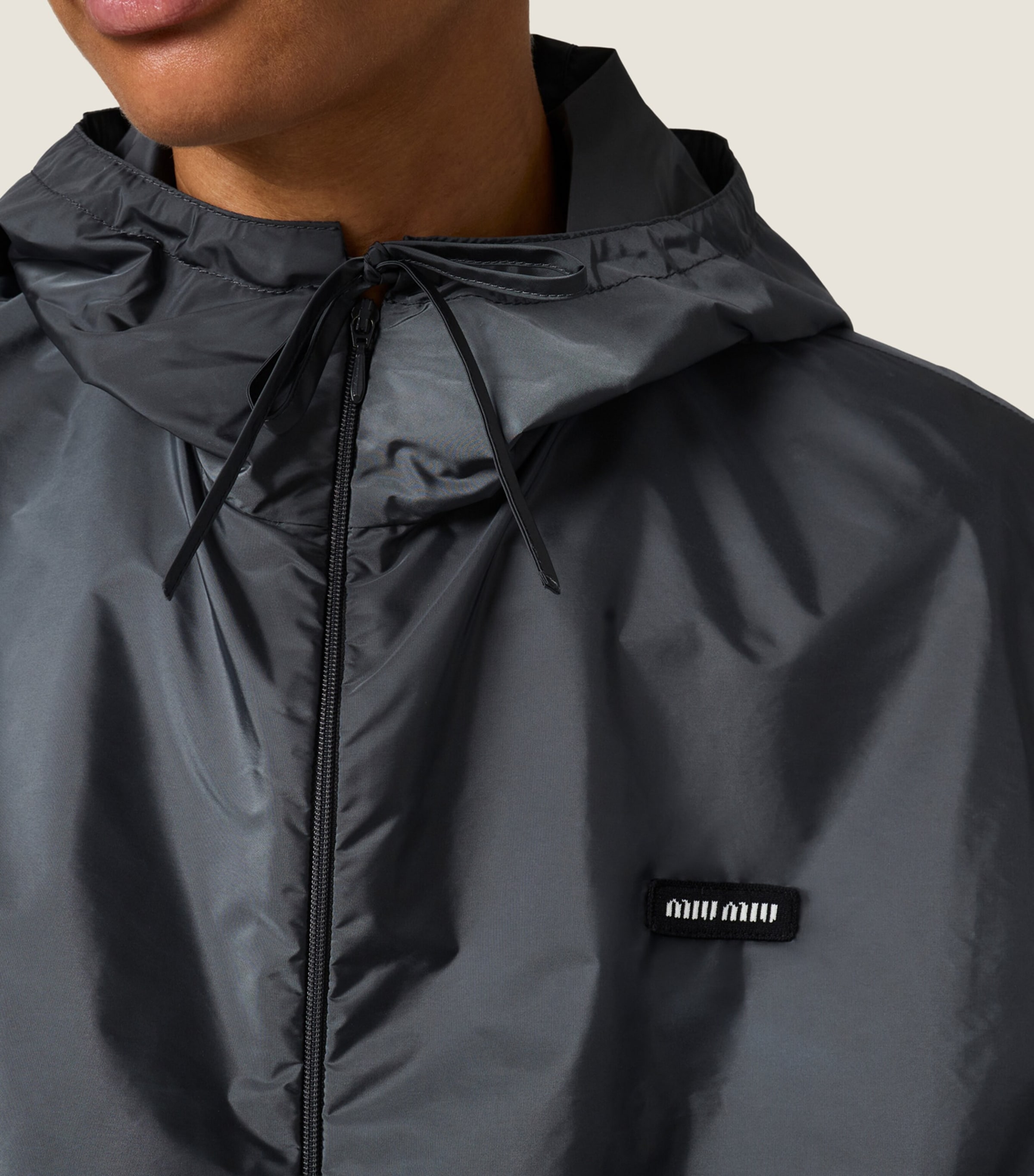 Miu Miu Womens Technical Windbreaker Jacket Grey Image 6