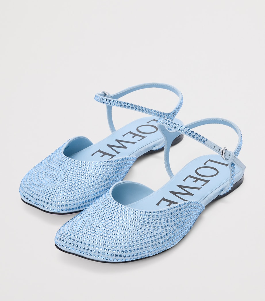 Embellished Ankle-Strap Ballet Flats BABY BLUE Image 3