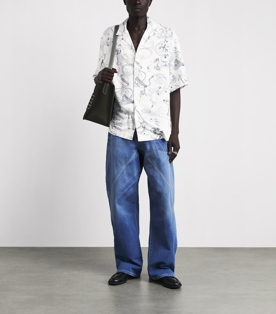 Jacquemus Mens Printed Cocktail Shirt Prnt Tbl Owht/bl Image 2