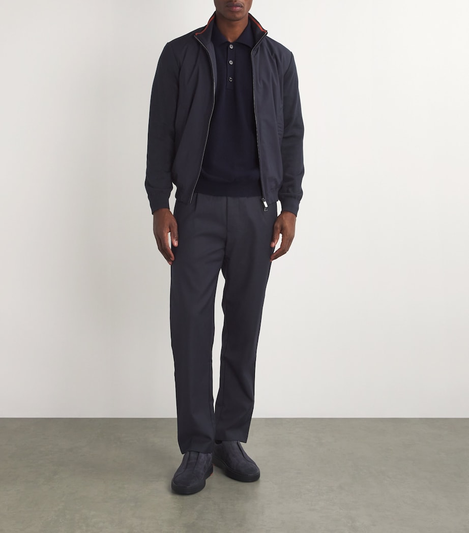 Silk-Cotton Bomber Jacket 13BLUE Image 2