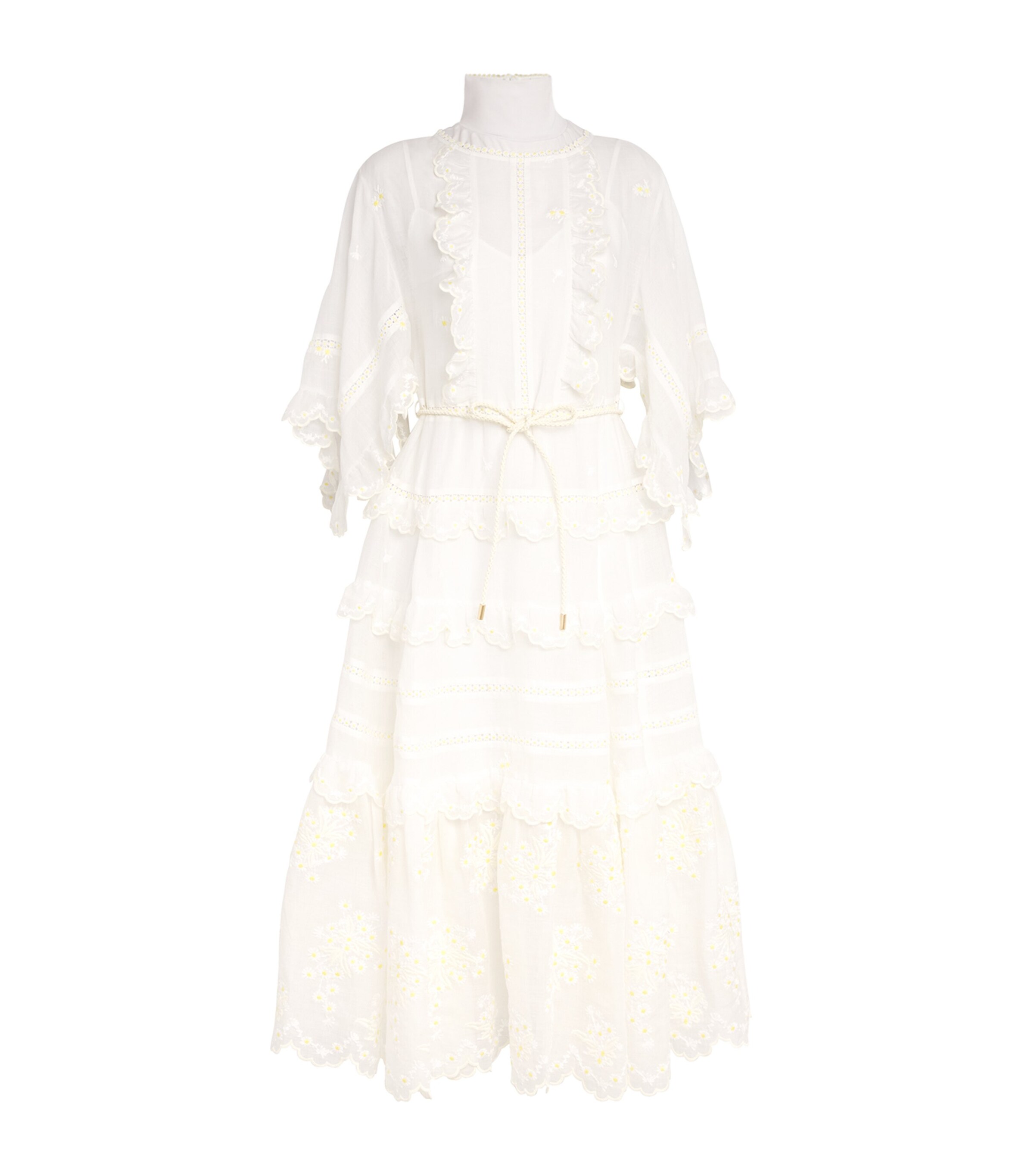 beige embroidered maxi dress Beige Floral Embroidered Maxi Dress Small main image 1