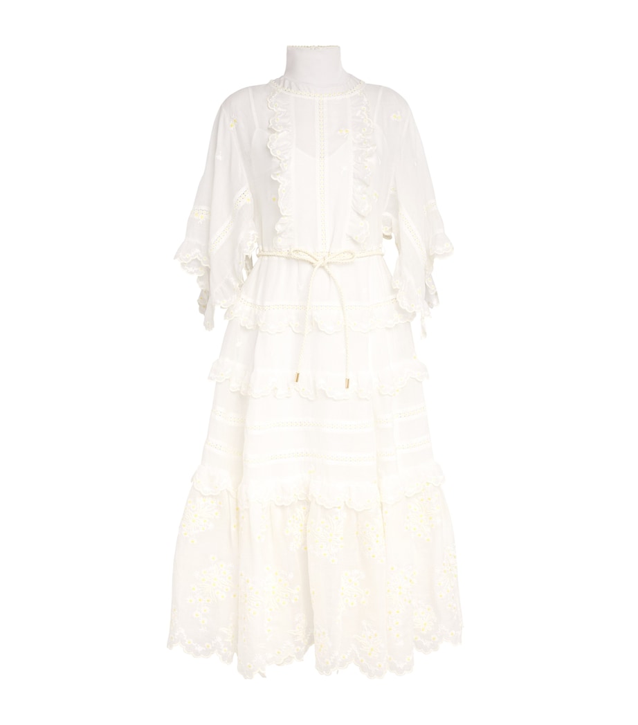 Zimmermann White Embroidered Acacia Midi Dress | Harrods US Zimmermann White Embroidered Acacia Midi Dress | Harrods US