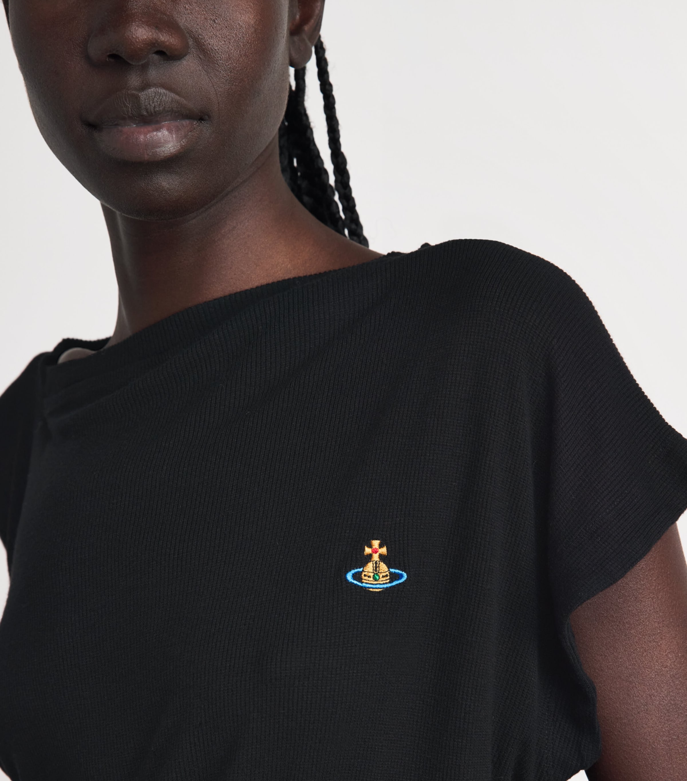 Vivienne Westwood Womens Asymmetric Orb Hebo Top Black Image 3