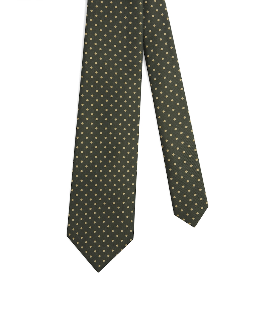 Mulberry Silk Polka Dot Tie 312OLIVE Image 1