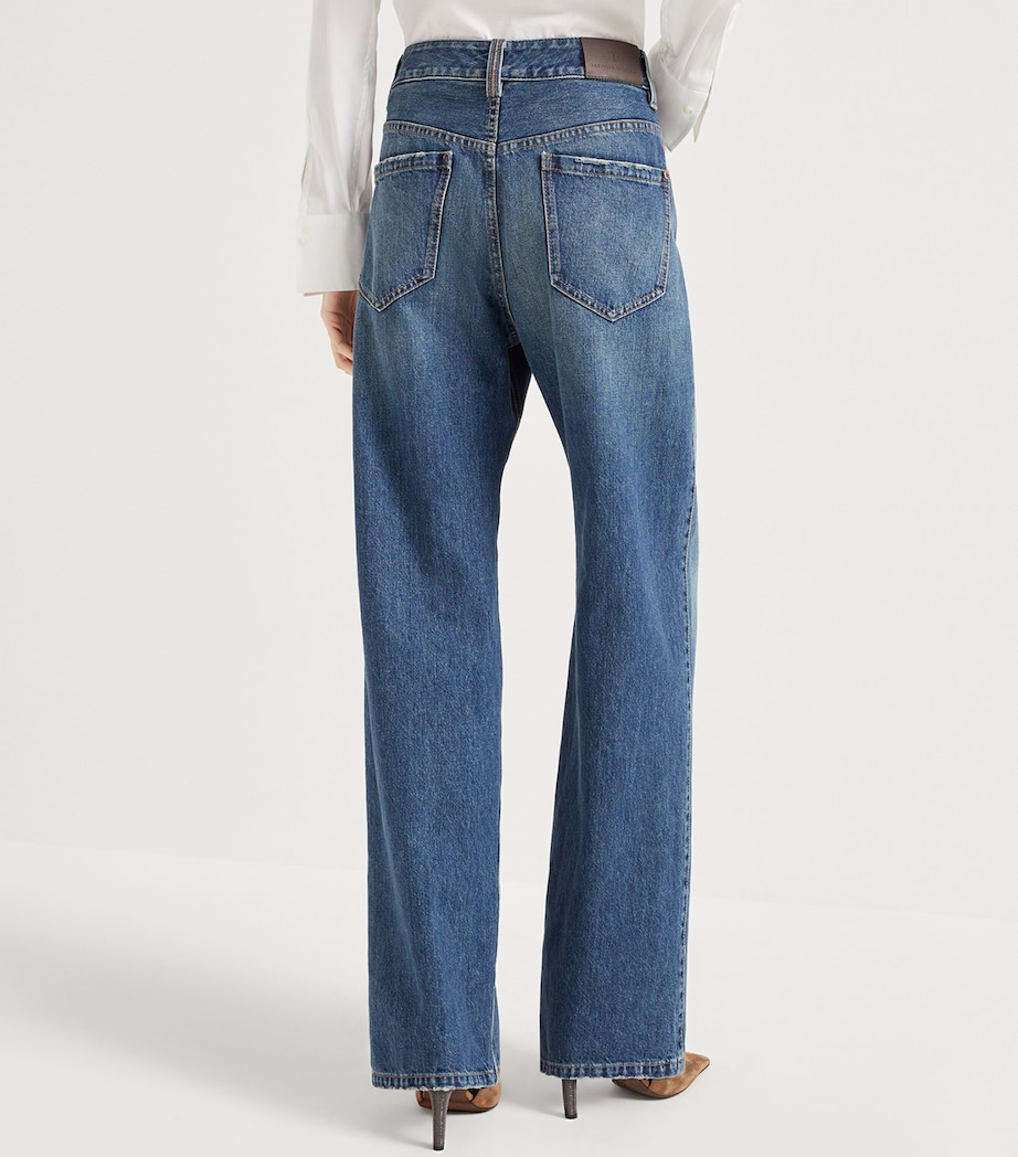 Brunello Cucinelli Womens Monili-Detail Relaxed Jeans Image 3