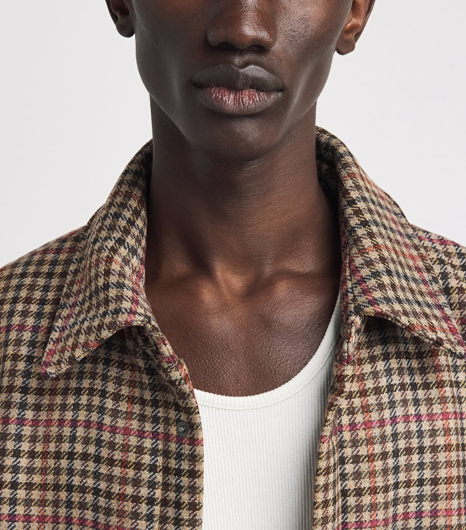 Wool-Blend Check Overshirt CAC - MARRON GLACE Image 3