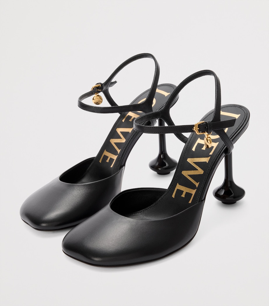 Leather Toy Ankle-Strap Pumps 90 BLACK Image 2