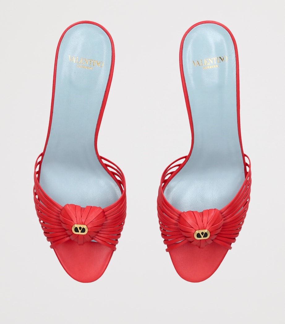 Leather Royal Heeled Mules 65 RED Image 4