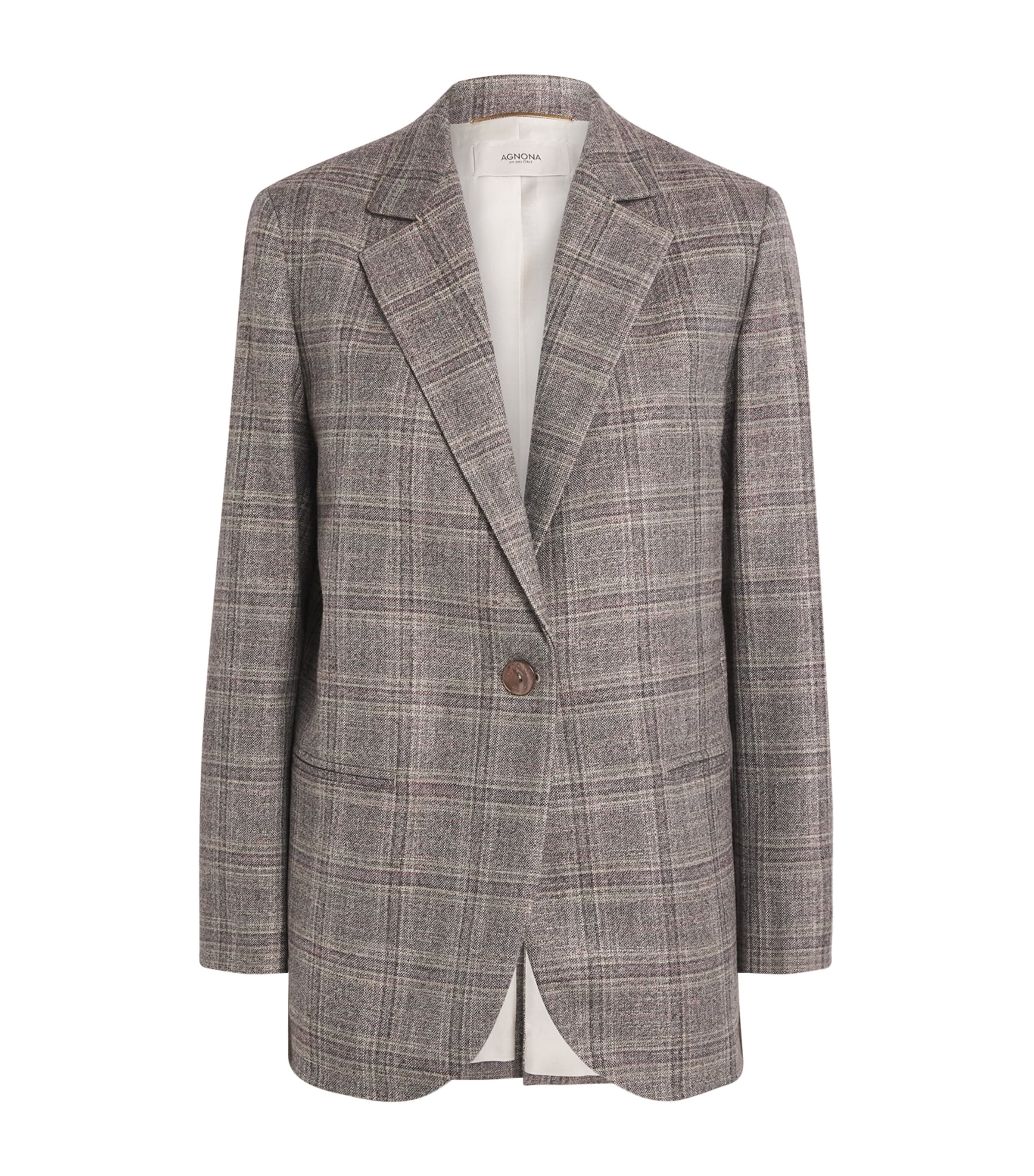 Agnona Wool-blend Single-breasted Blazer In Gray