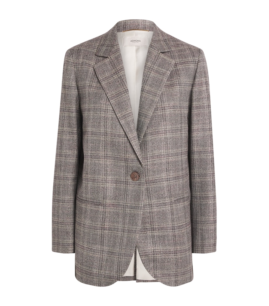 Wool-Blend Single-Breasted Blazer 708 GREY/LILAC Image 1
