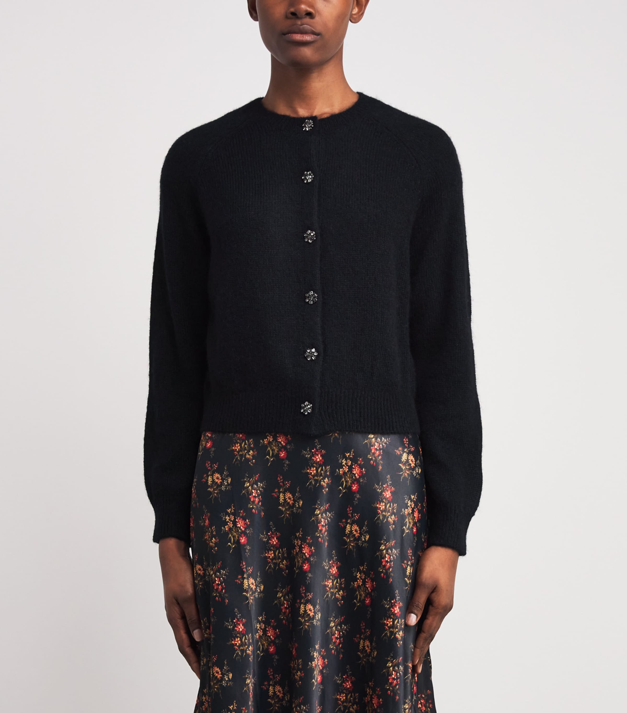 Crystal-Button Petra Cardigan BLACK Image 3