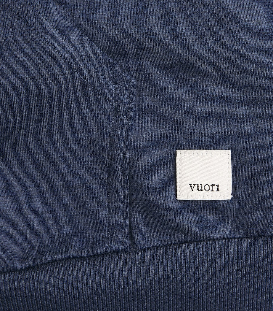 VUORI Womens Modern Halo Hoodie Blue Coast Heather Image 6