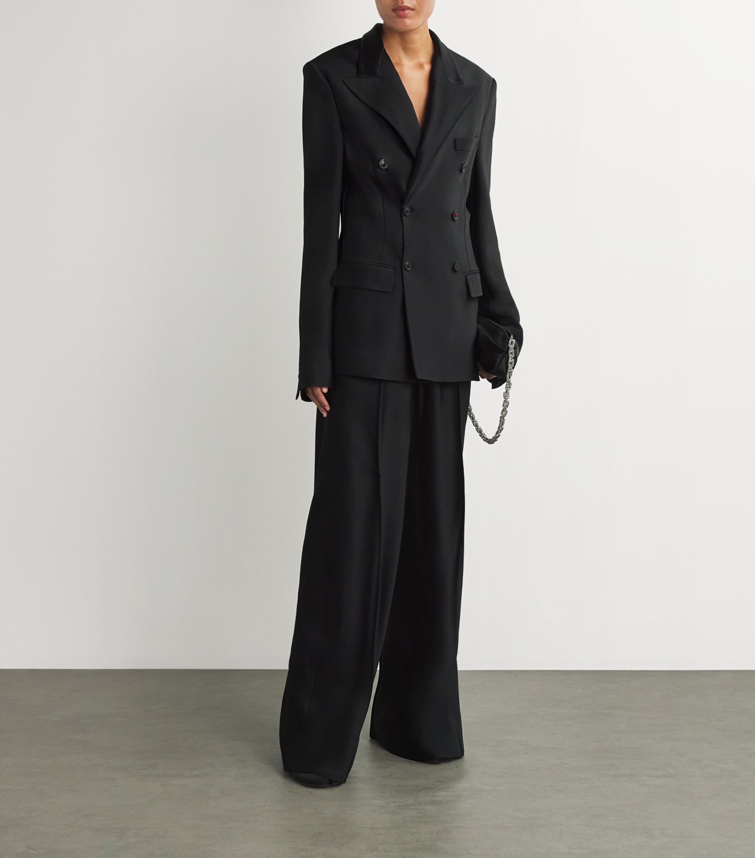 Maison Margiela Womens Satin Blazer and Tailored Trousers Set Image 2