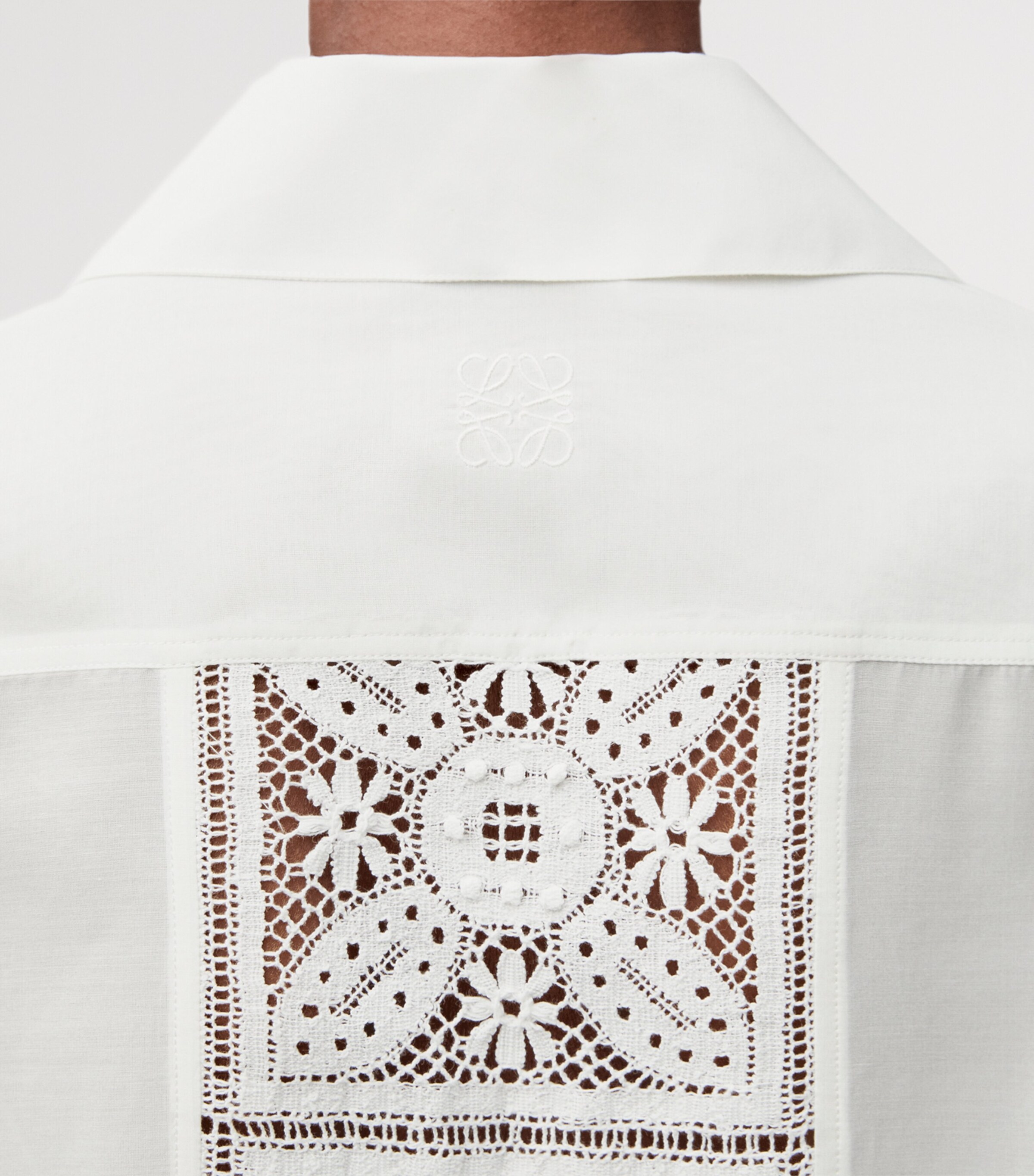 LOEWE Womens x Paula's Ibiza Cotton-Blend Lace Shirt White Image 5