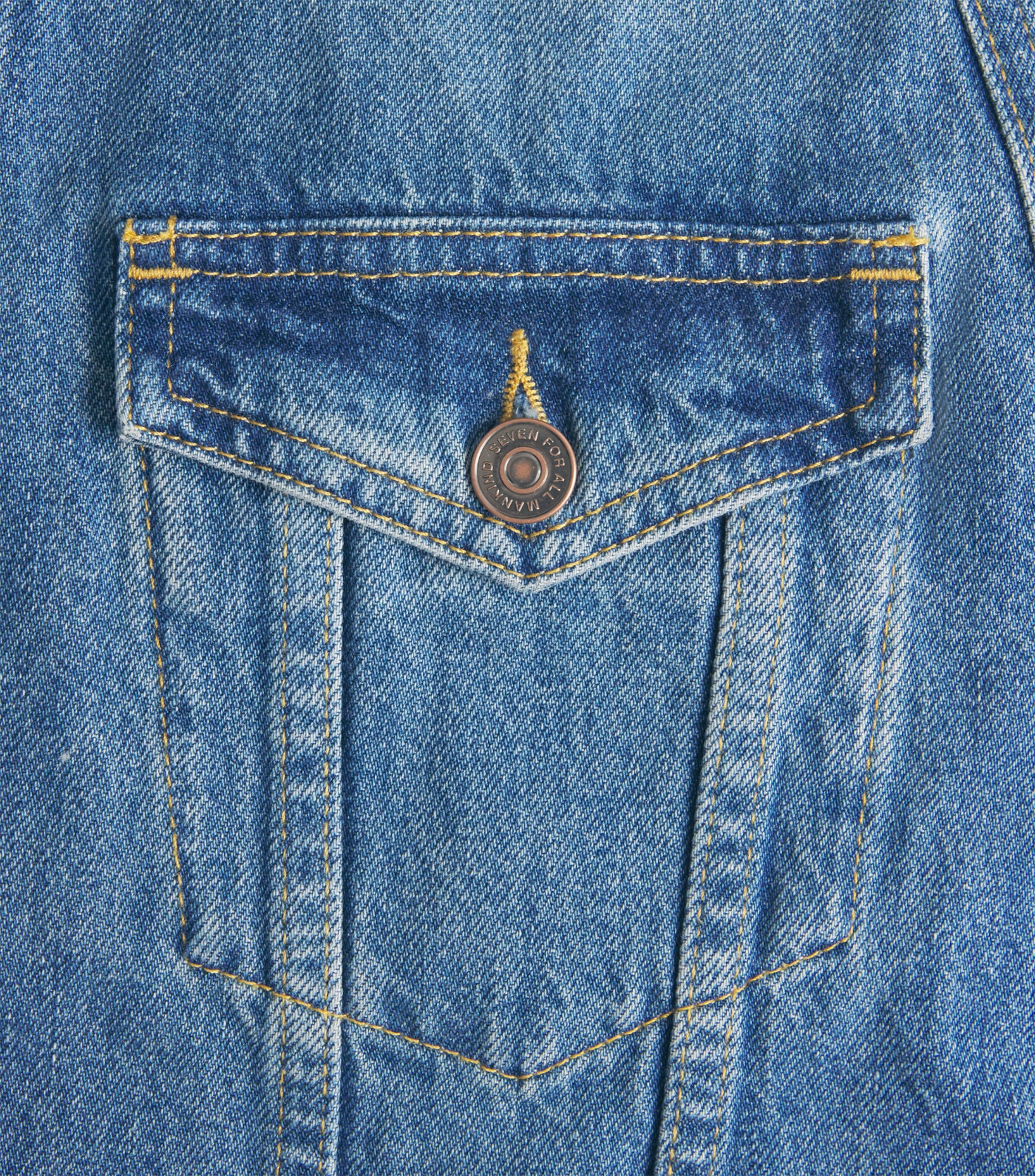 7 For All Mankind Womens Denim Cape Dark Blue Image 6