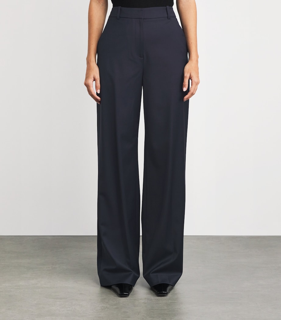 Wool-Blend Eaton Straight Trousers NAVY Image 3