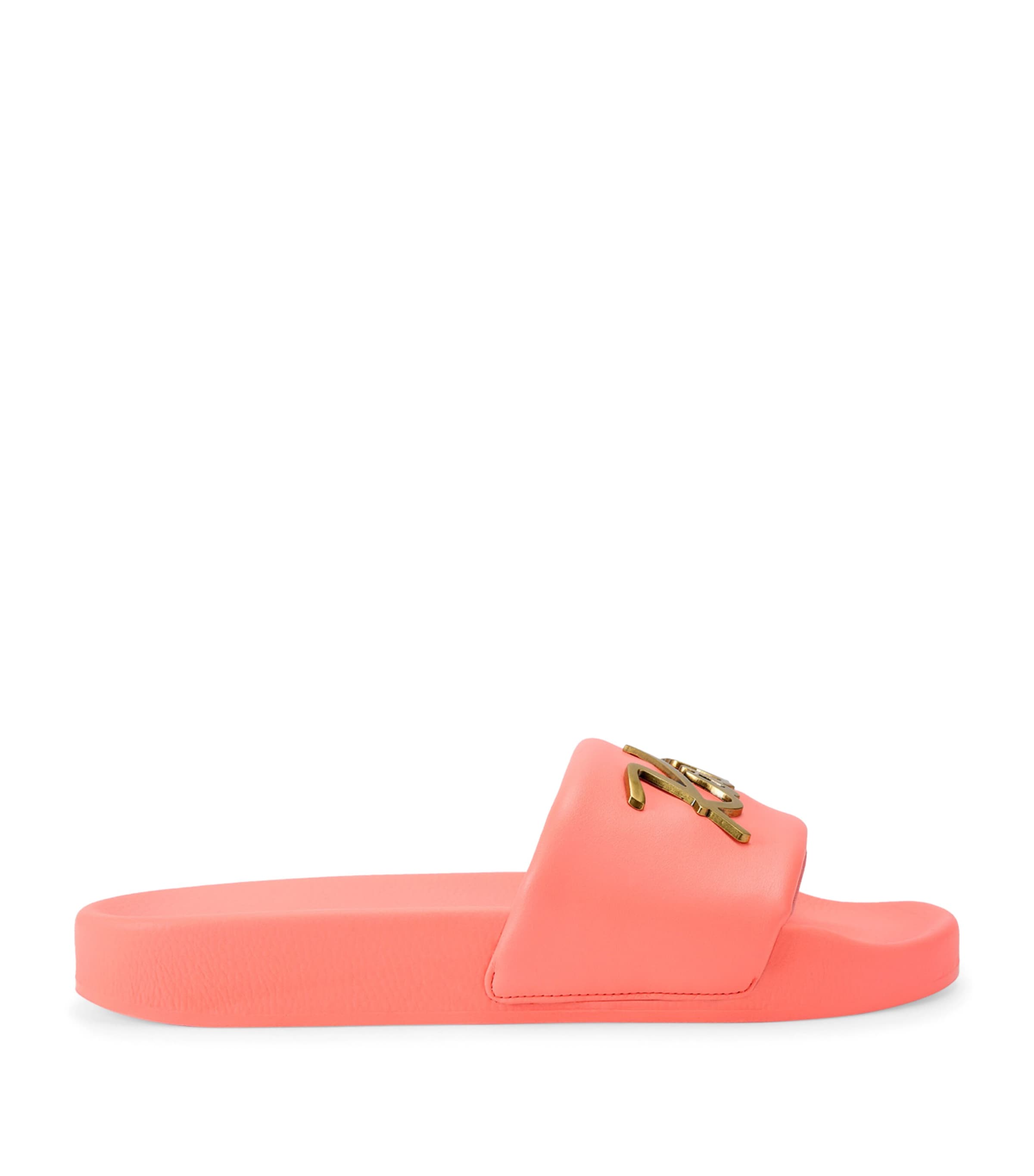 Kurt Geiger London Meena Logo Slides Pink Comb Image 1