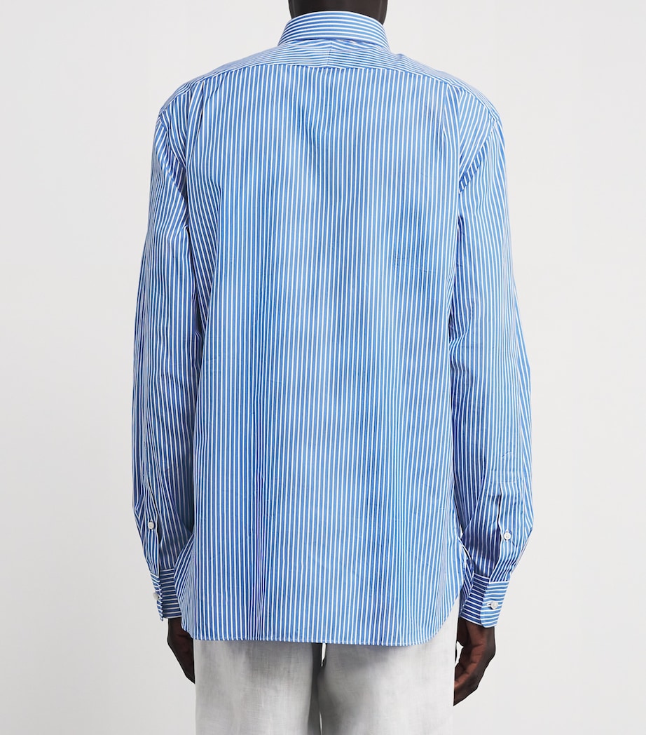 Cotton Stripe Dress Shirt MED BLUE/WHITE Image 4