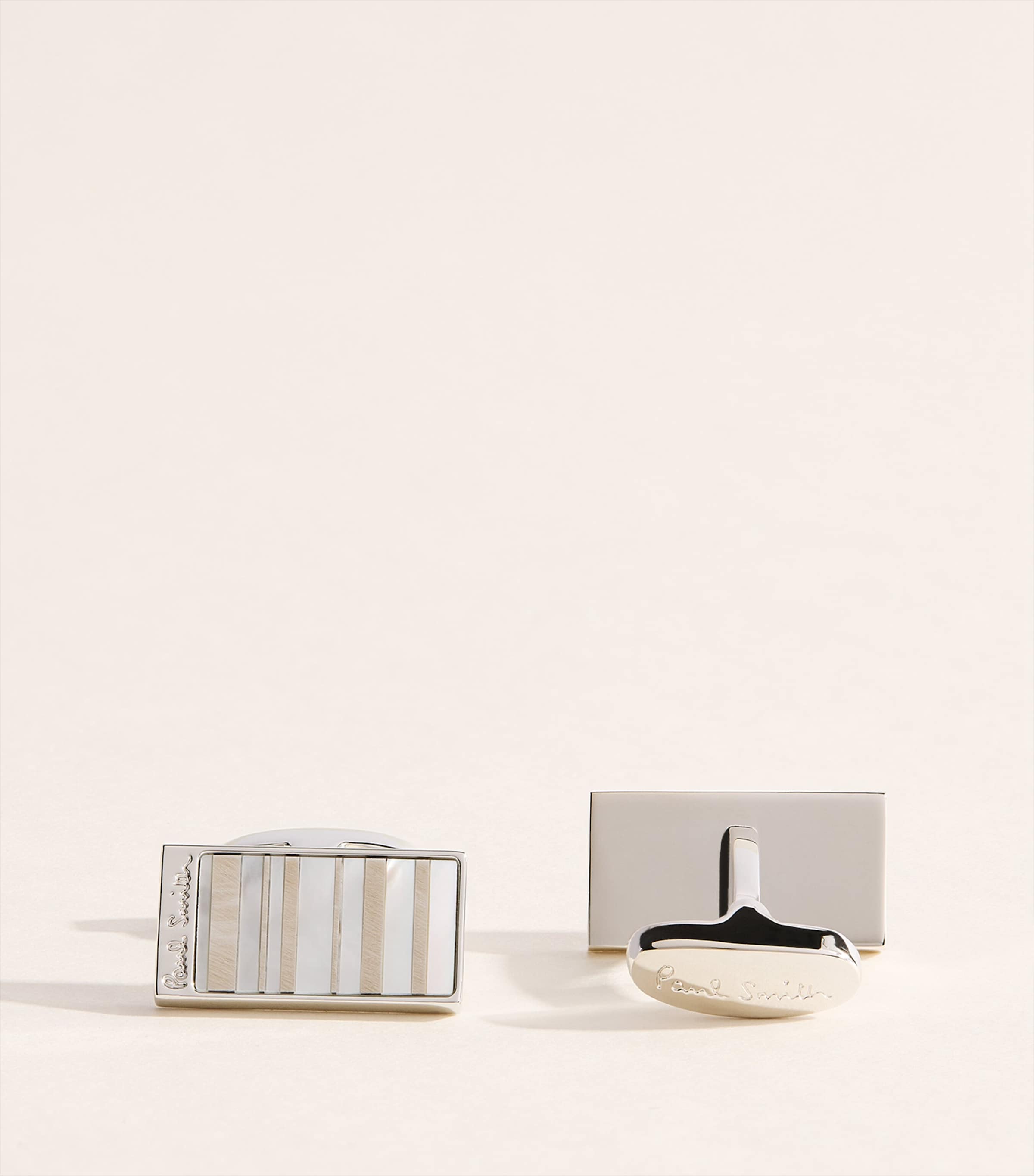 Paul Smith Mother-of-Pearl Stripe Cufflinks Image 1
