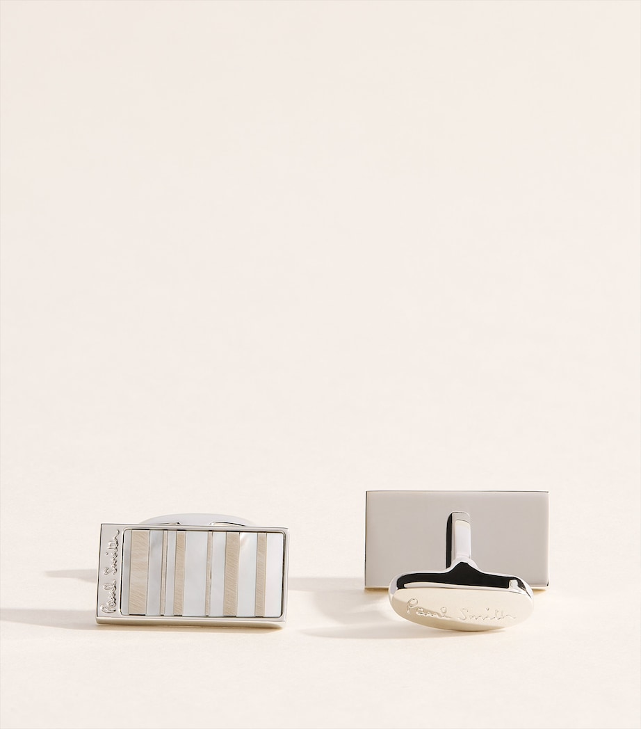 Paul Smith Mother-of-Pearl Stripe Cufflinks Image 1