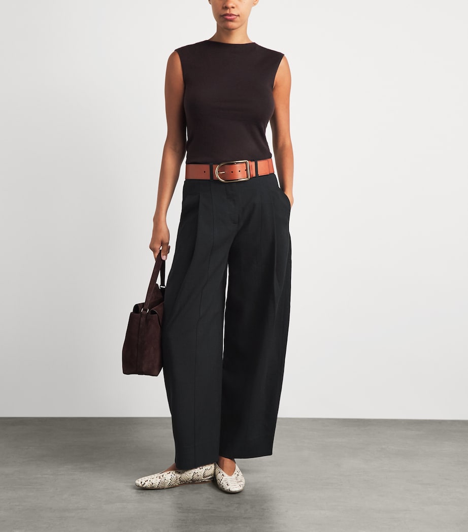 ME+EM Womens Pleated Barrel Trousers Black Image 2