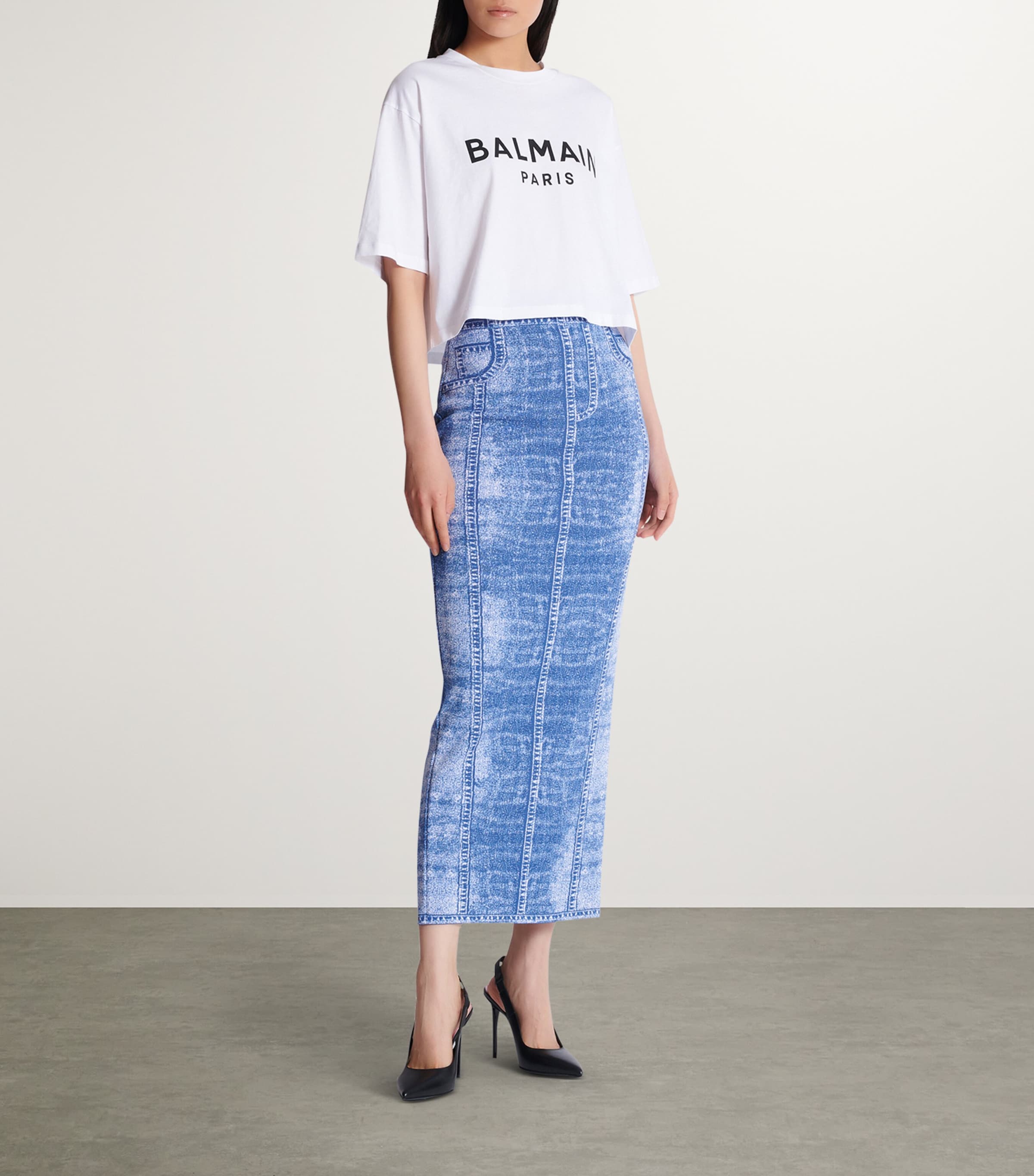 Cropped Logo T-Shirt GAB BLANC/NOIR Image 2